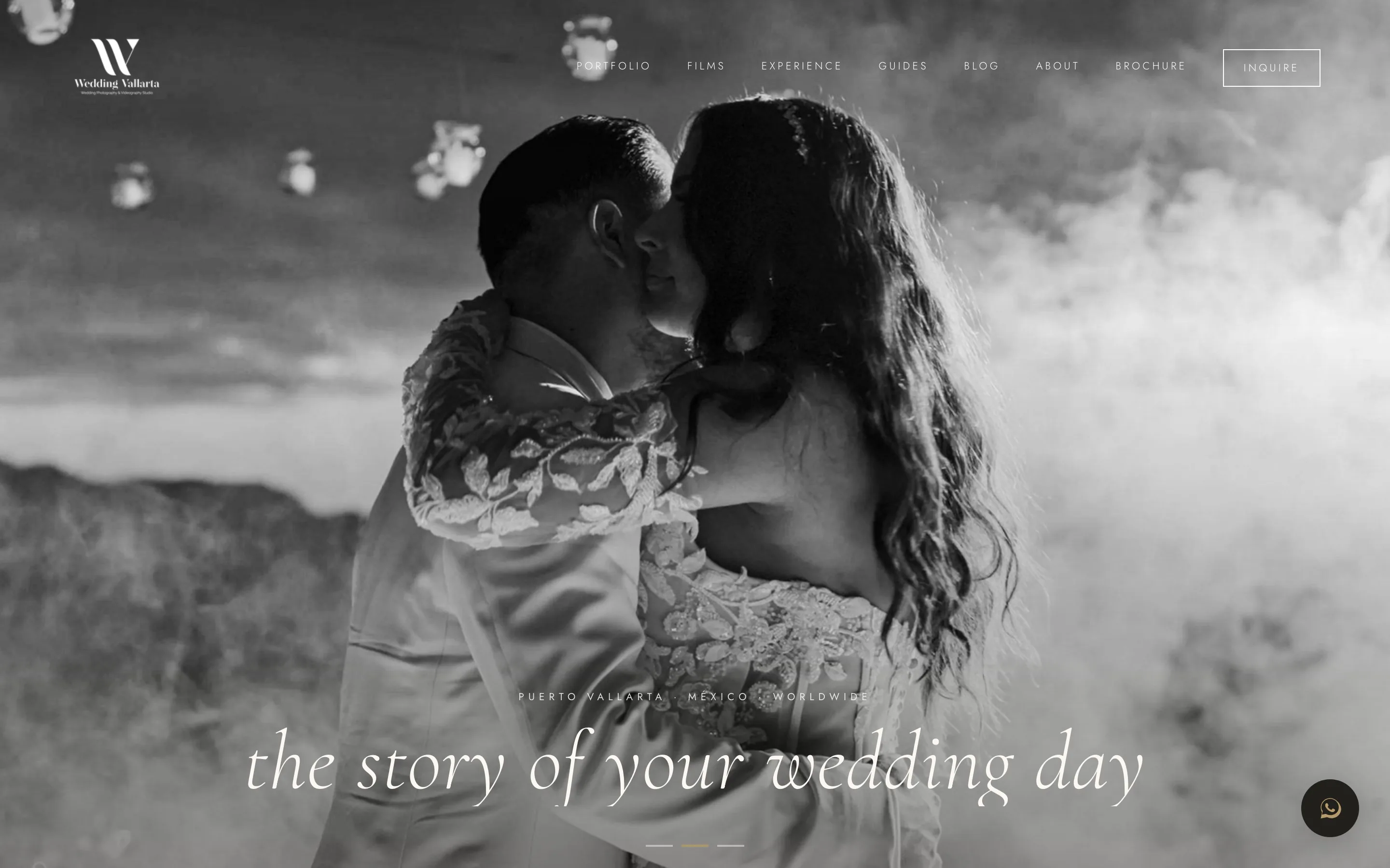 Sitio web de Wedding Vallarta, pantalla 1