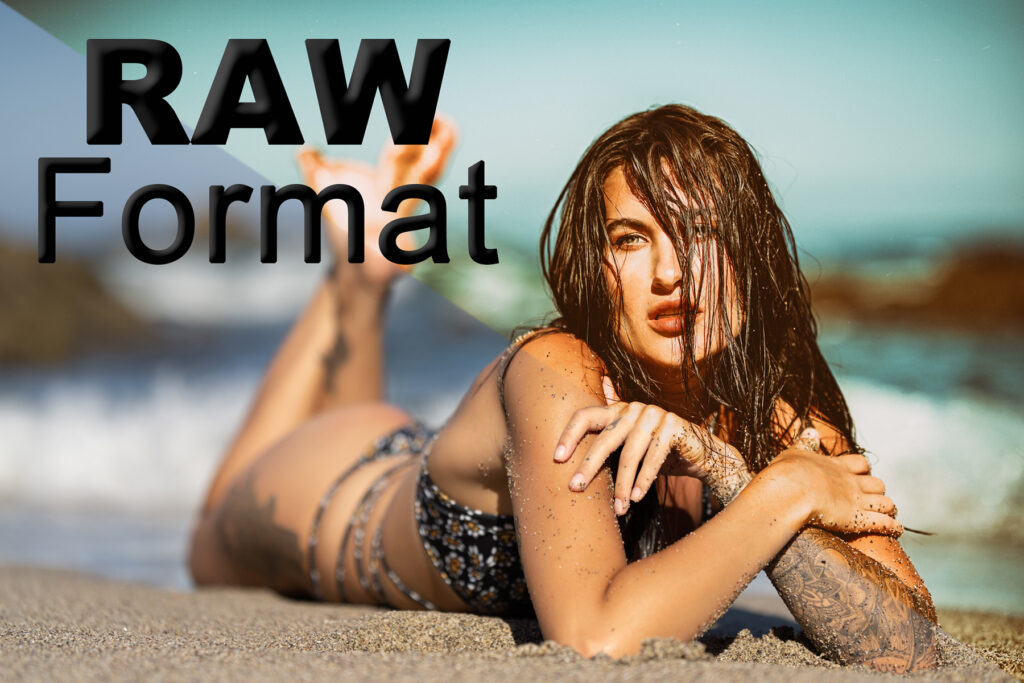 Girl on the beach. RAW Format Front Page.